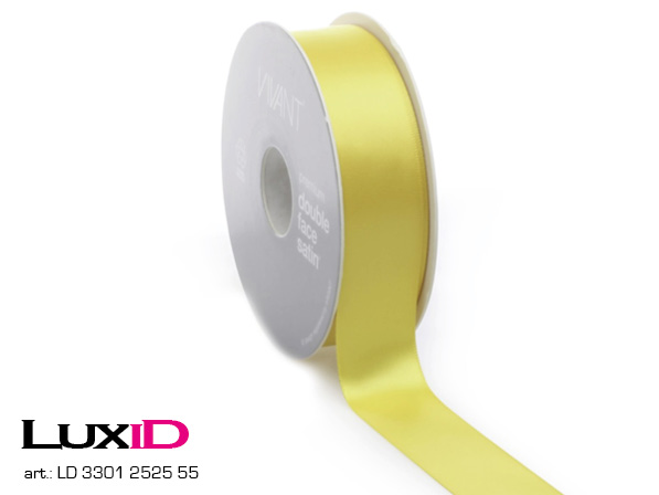 Double face satin V 55 yellow 25mm x 25m